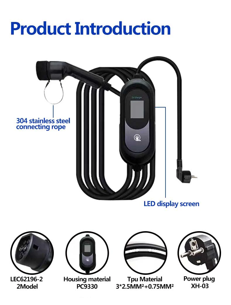 16a 32 Amp Ac Portable Charging Station Gbt/types 3.5kw 7kw Smart Ev