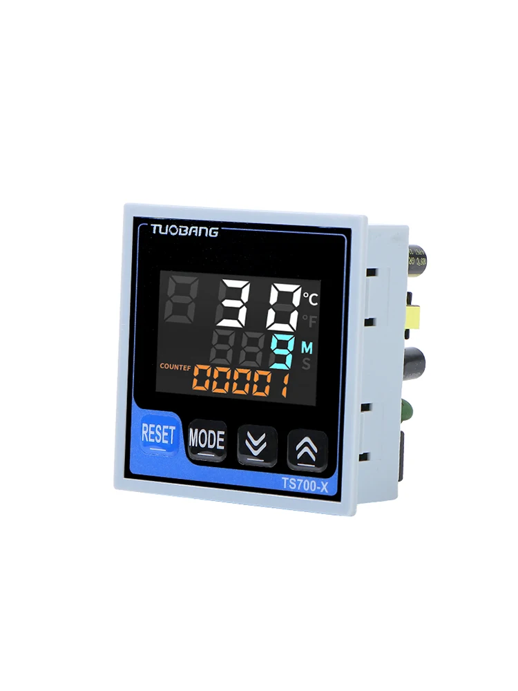 220V Digital Control Box Temperature Controller Timer for Hot Press Stamping Machine K-type Manual/Automatic Plastic 30A Relay