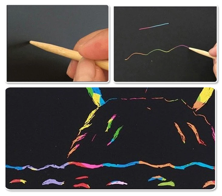 A4 Scratch Arts Drawing Notebook Sketch Books For Kids Art Supplies