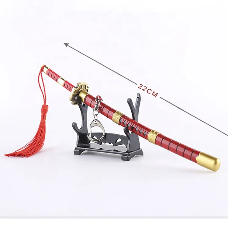Anime One Pieces Sword Model Craft Keyring Metal Pendant