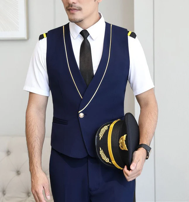 Professional suit work clothes custom airline railway high speed train crew uniform pilot aviation f