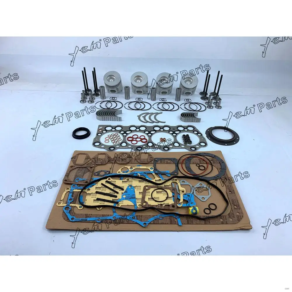 Rebuild Kit With Piston Ring Bearing Valves Cylinder Gaskets Piston For Mitsubishi 4D34