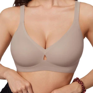 High Quality Wireless Bra for Women Custom Full Coverage Ladies V Neck Support Push up Seamless Comfortable Padded Bra