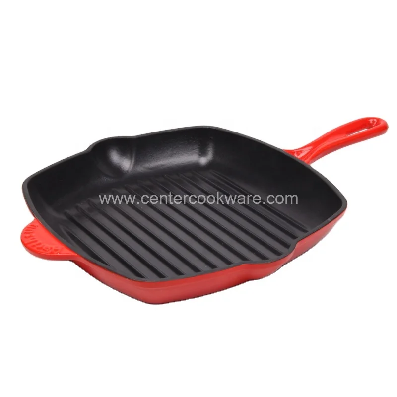 Factory Supply Square 26X26cm Non-Stick Enamel Cast Iron Steak Grill Pan  Plate for Indoor Oven Gas Stovetop - China Cast Iron Grill Pan and Grill Pan  price
