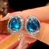 Pendientes de cristal puntiagudos azules