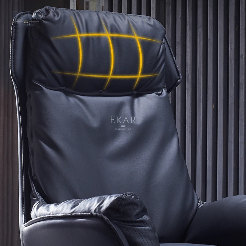 leather light luxury reclining study chair high-end office computer business president office chair supplier