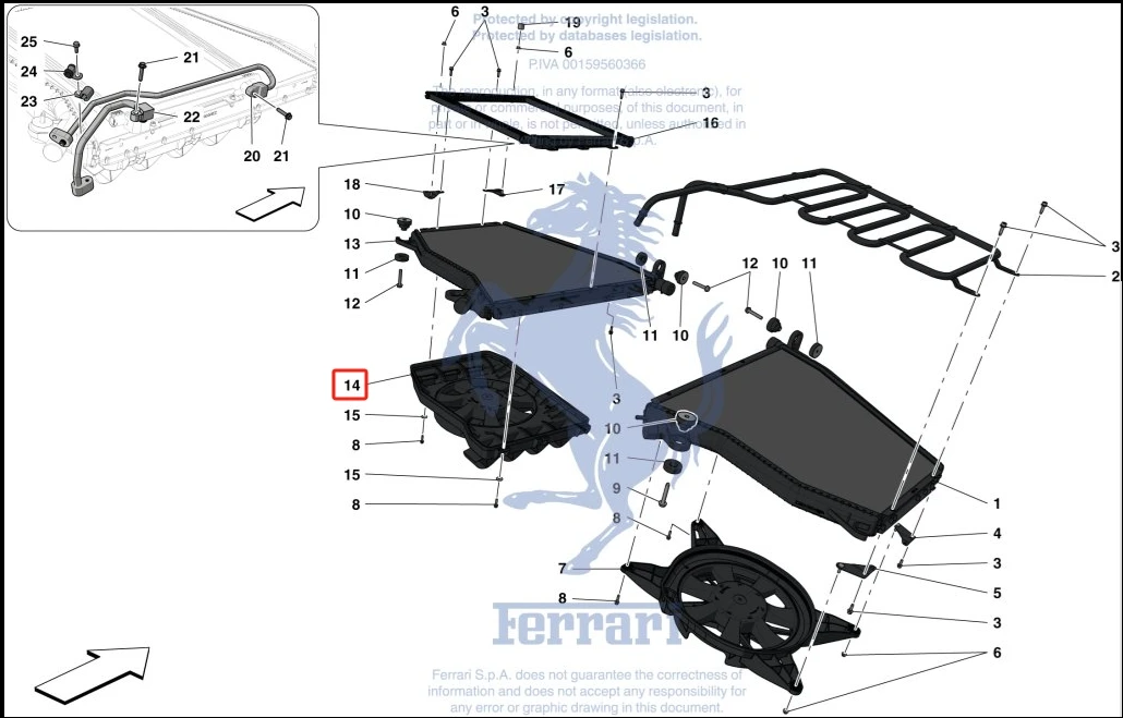 For Ferrari F8 Spider Tributo Original Factory Materials Left Electric Fan car accessories 342151 Electric Radiator Fan Hot Sale manufacture
