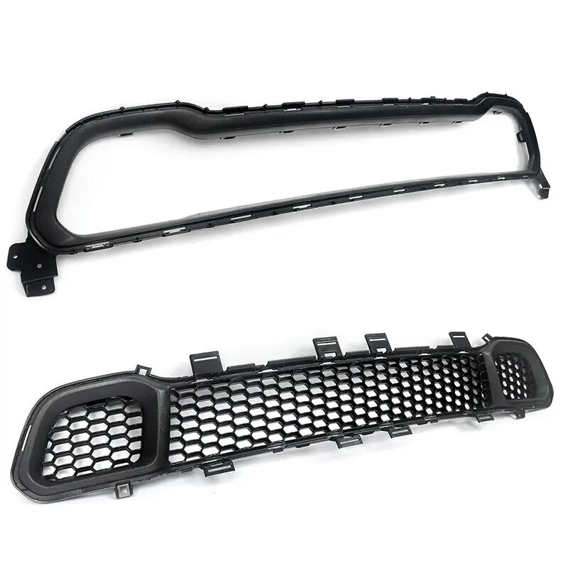 For 2014-2018 Jeep Cherokee Front Lower Bumper Cover Grille + Molding Trim Black