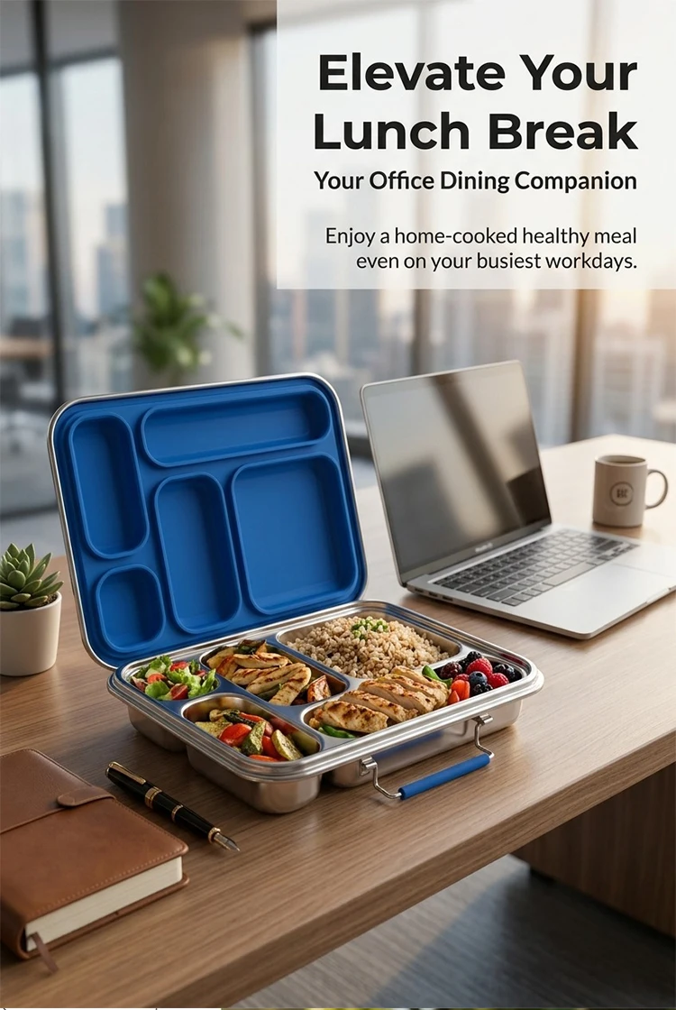 KOLINK 5-Compartment Stainless Steel Bento Box Detail 6