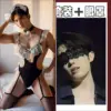 Body nero, fascia per capelli, anello al collo, braccialetti, maschera per gli occhi nera