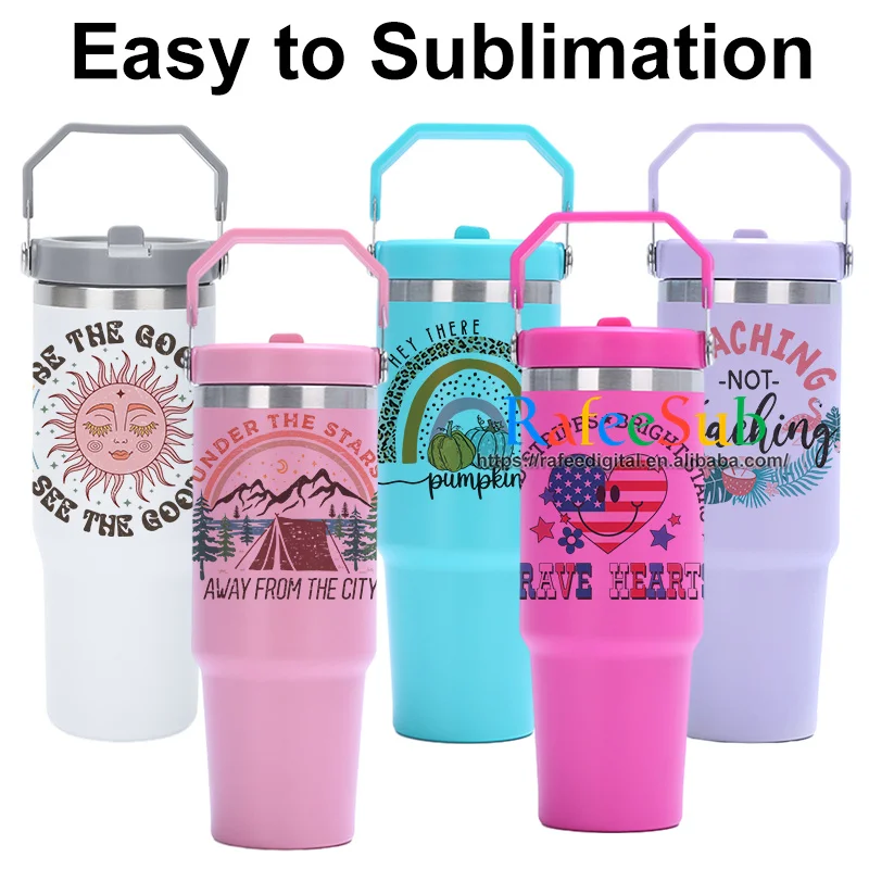 Usa Warehouse 30oz 30 Oz Portable Leak Proof Flip Straw Sport Lid ...