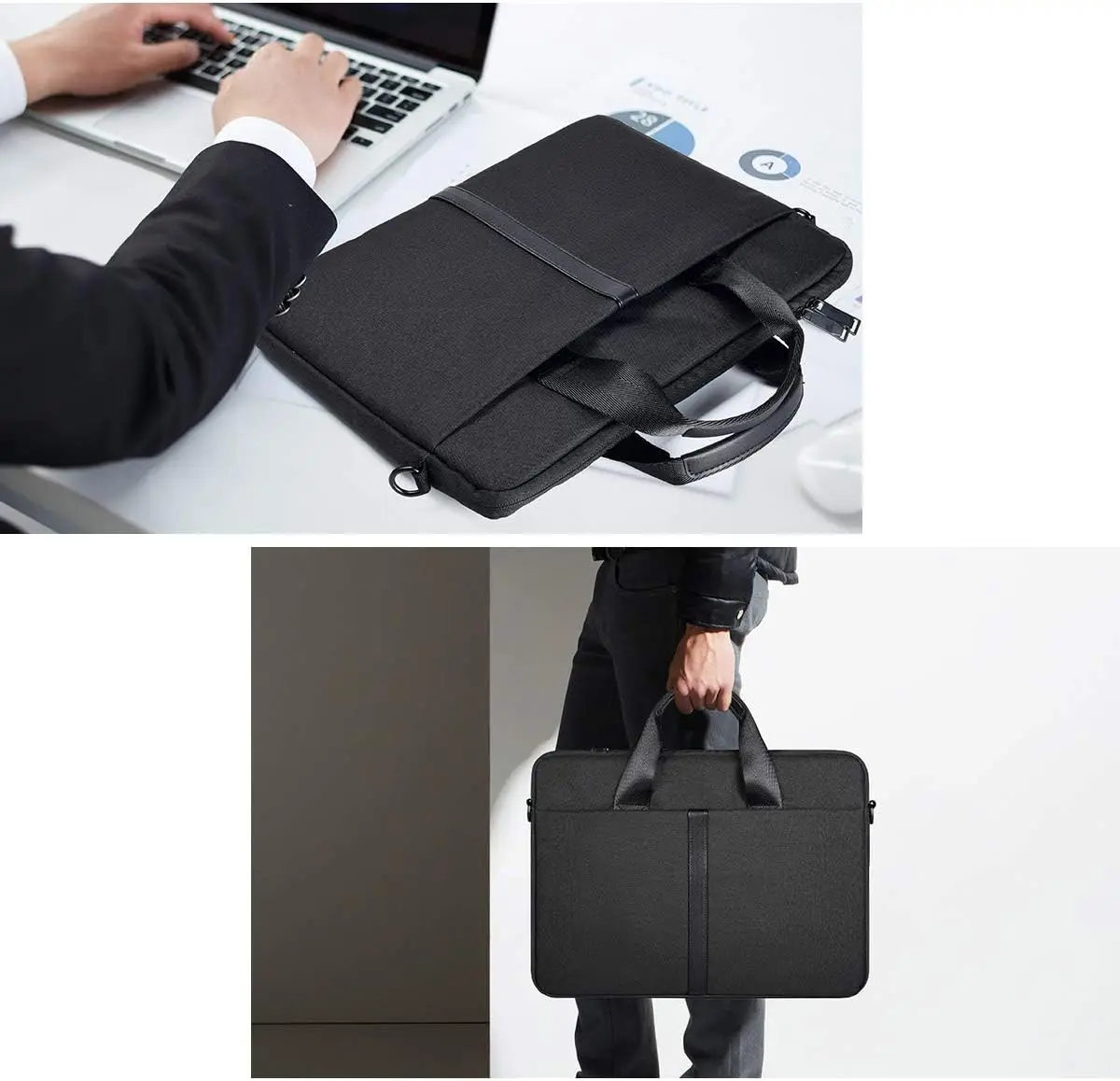 product 156 inch laptop sleeve shoulder bag waterproof men women case handbag for macbook pro air 156 carrying bag black-28