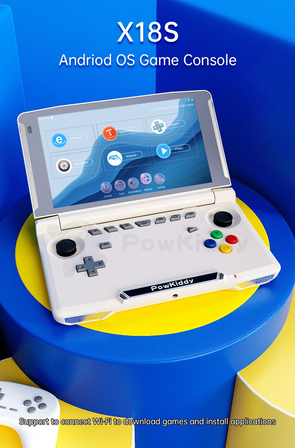 New Powkiddy X18S Android 11 Game Box 5.5 Inch Touch Screen Flip Handheld  Game Console T618 Chip Wireless Mobile Games Players| Alibaba.com