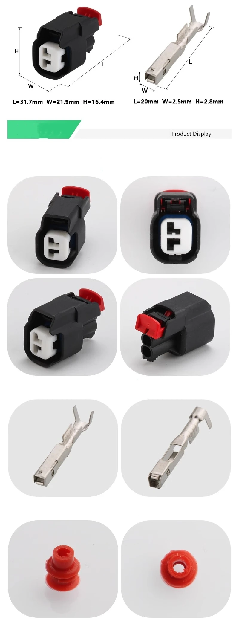 Fuel Tech Injector Pin 2 Pin Female Waterproof Fuel Injector Plug Auto Wire Connector 34062 ...
