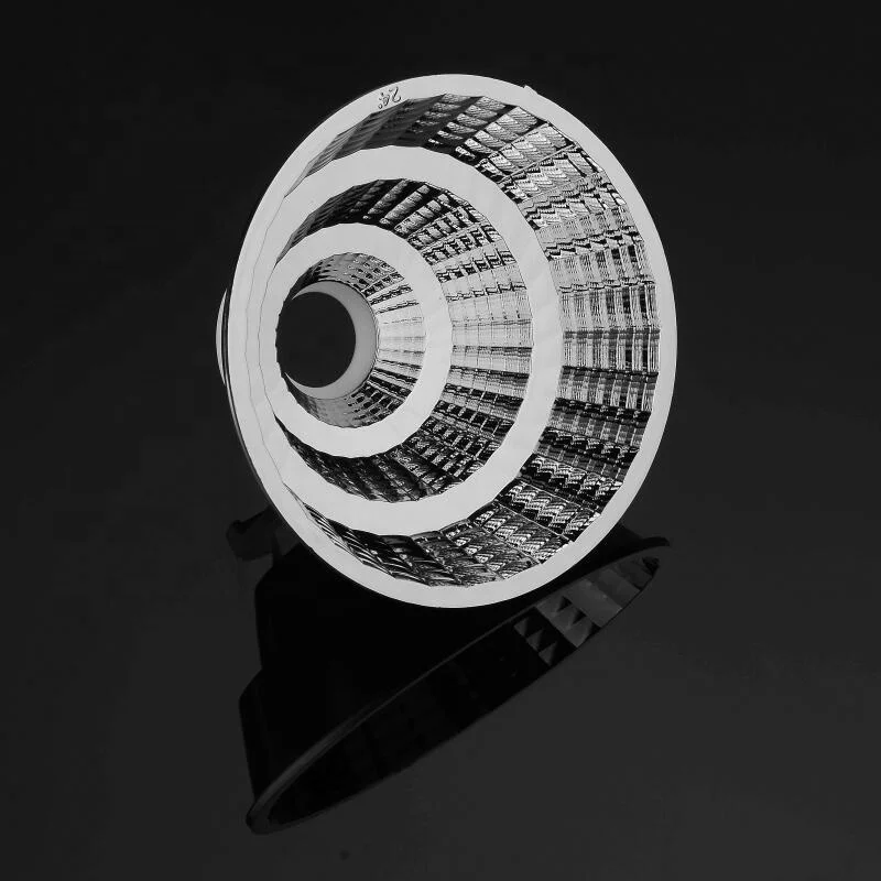 Vacuum Aluminizing Optical Plastic COB Led Reflector 15 24 38 45 60degree for Downlight Spotlight