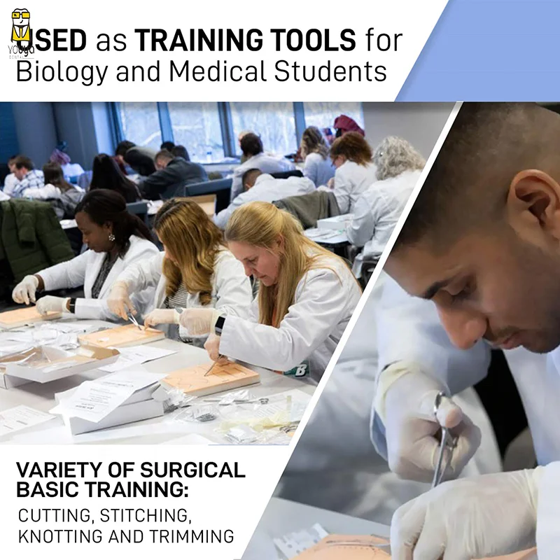 
Симулятор швов, тренировочная модель кожи, набор для тренировки хирургических силиконовых швов 