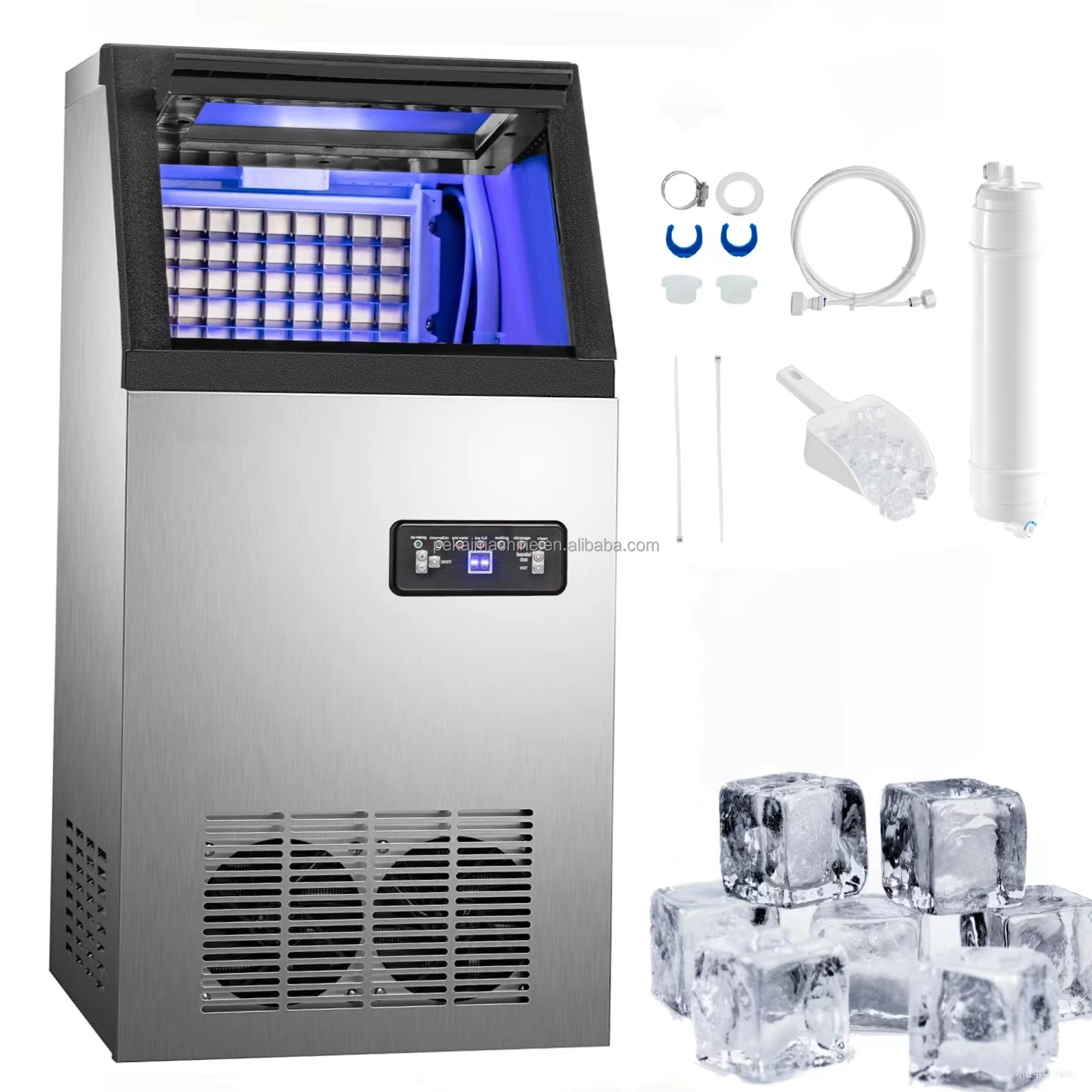 High Efficiency Commercial Ice Cubes Maker Making Machine 60kg/24hour