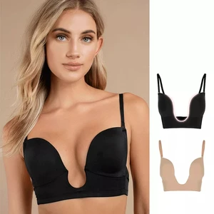 Sexy Plunge Bra Deep U Women Lingerie Seamless Backless Underwear Wedding Invisible Sexy Push up Intimates Female Summer