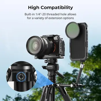 SmallRig CT150 Travel Video Tripod Kit, 360 Swivel and 90 / -70 Tilt, Max Load 3kg / 6.6lb for Cameras, DSLR - 4937 detail image