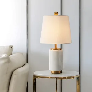 Reading Light Hotel Bedroom Bedside Decoration Desk Office Modern White Marble Base Table Lamp
