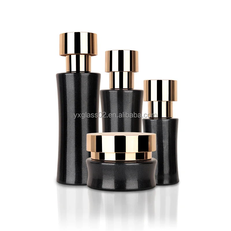 Luxury Cosmetic glass bottle set new special fashion design style Skincare cosmetic packaging glass container factory