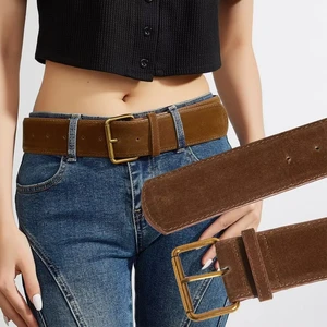 Women Luxury Design Customizable Alloy Wide Belt Casual Versatile Business Waist Strap Trendy Pin Buckle