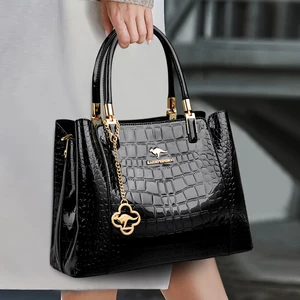 High-end Glossy crocodile Leather Tote Bag Brand Single-shoulder Bags KAIDIFEINIROO Kangaroo Custom Business Lady Handbag Women