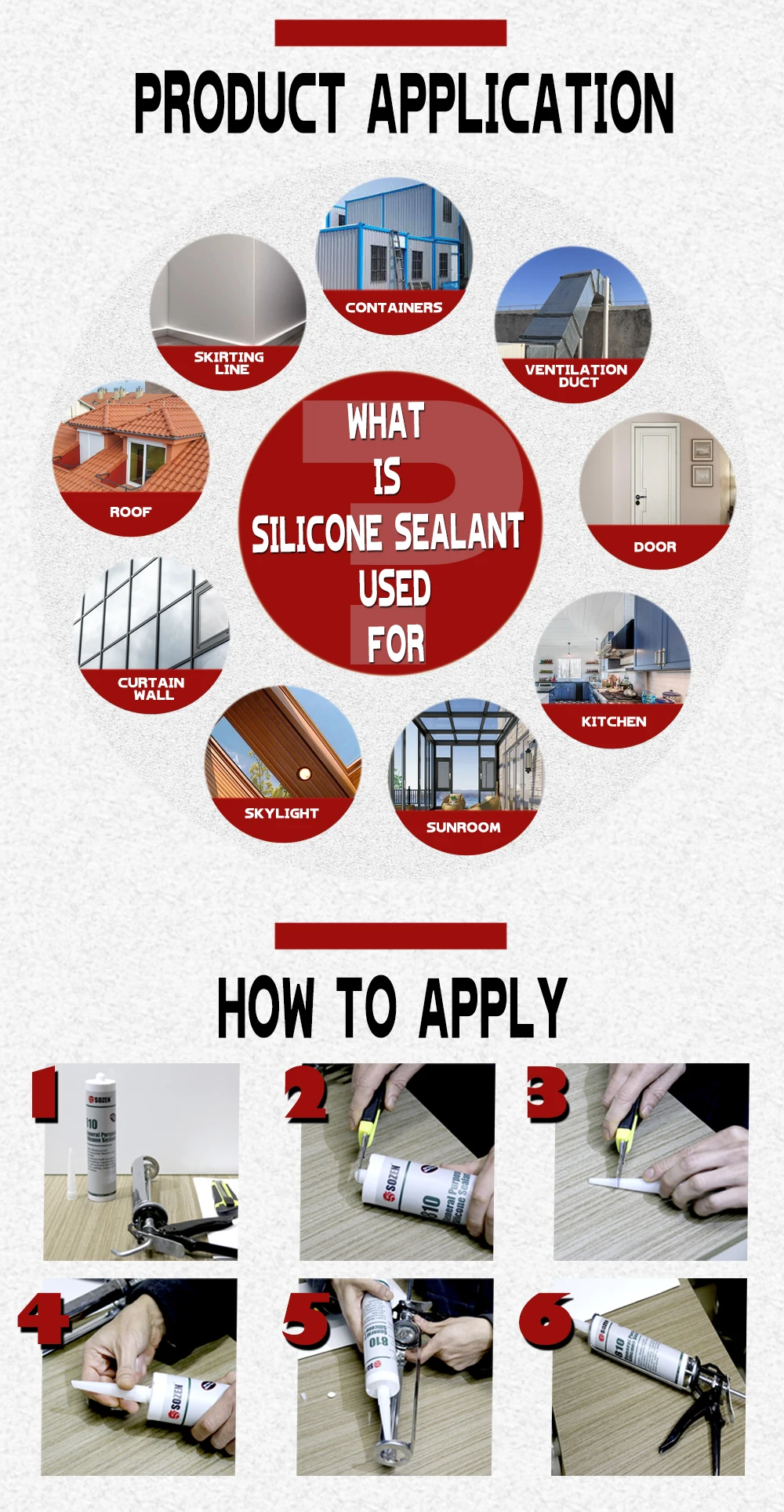 280ml Neutral Weatherproof Joint Glass Caulk White Silicone Sealant