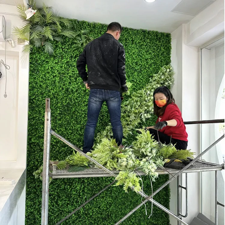 POZOY 16 pannelli da parete in erba artificiale 50,8 x 50,8 cm di bosso con protezione UV per la casa verde giardino decorazione privacy recinzione balcone schermo interni ed esterni festa di