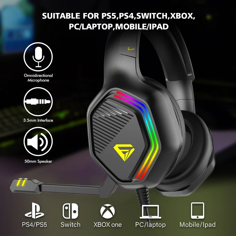 Gaming Mouse Pad Keyboard Headset Combos Membrane and Combo rainbow RGB
