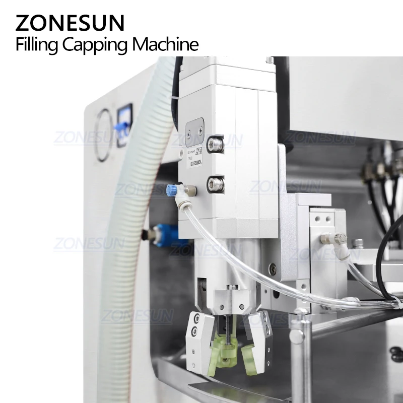 ZONESUN ZS-SVFC1 Automatic Tabletop Juice Cosmetic Serum Rotary Servo Gear Pump Spout Pouch Liquid Filling Capping Machine