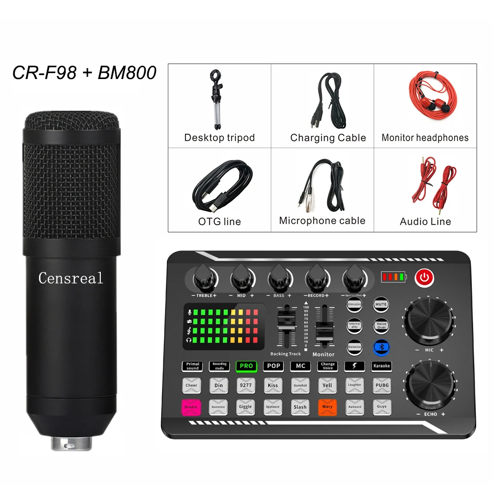 Censreal All-in-one Podcast Equipment Bundle Condenser Microfono With ...