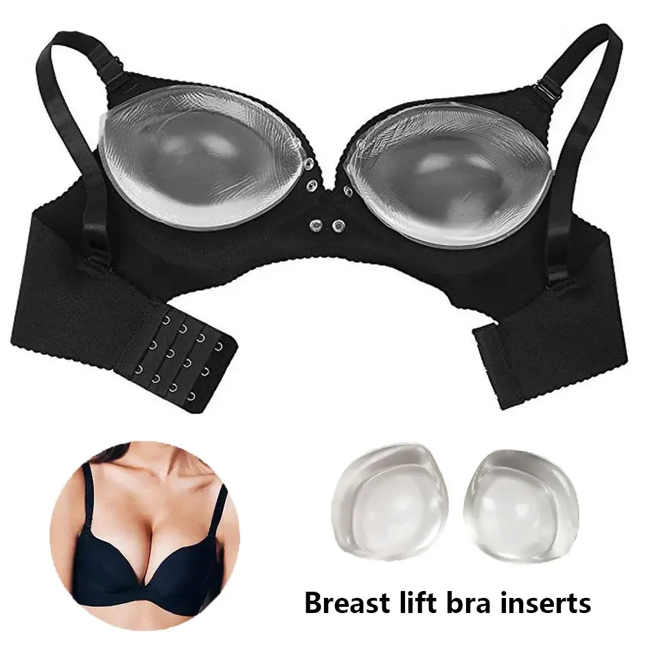 1 Pair Silicone Bra Inserts Breast Pads Breast Enhancer Breast Molding Pads  Clear Gel Push Up Bra Inserts for Swimsuits 