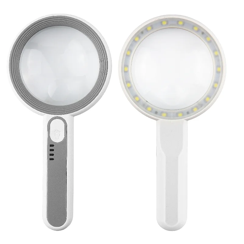 SR7518C Rechargeable Handheld Led Magnifying Glasses with 75mm Dual Lens and 18 Leds