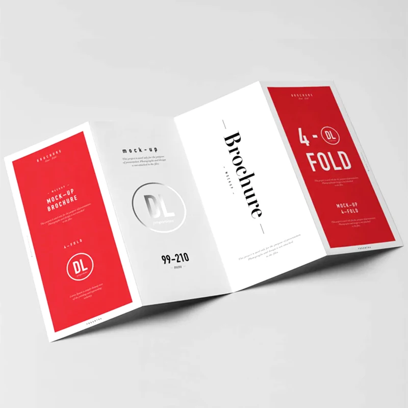 Cheap Price Booklet Printing Custom 4 Fold DL Brochure Mockup Leaflet Flyer Printing