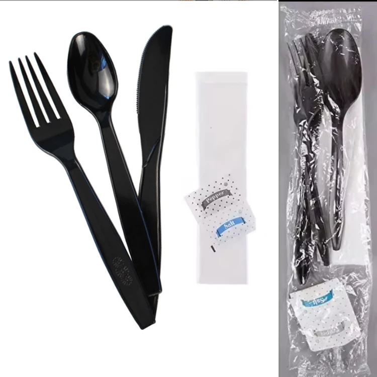 China Manufacturer Disposable Fork Spoon Knife Teaspoon Cutlery Set with Customized logo Wrapped