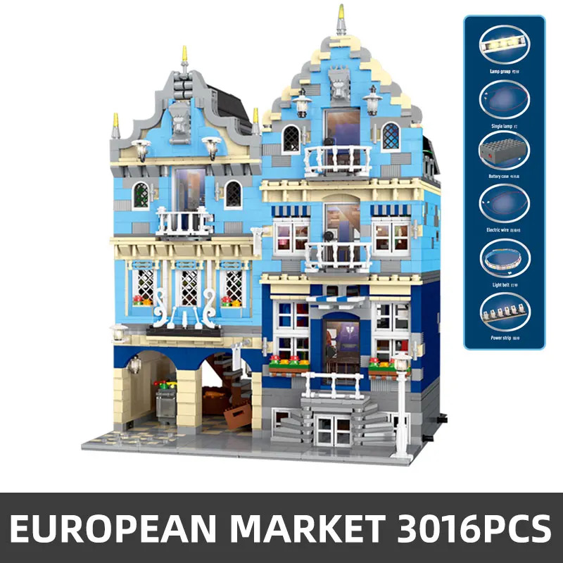 16020 Street Building Model Compatible With 10190 Market Street Model Building Blocks Bricks Kids Christmas Toys Gifts