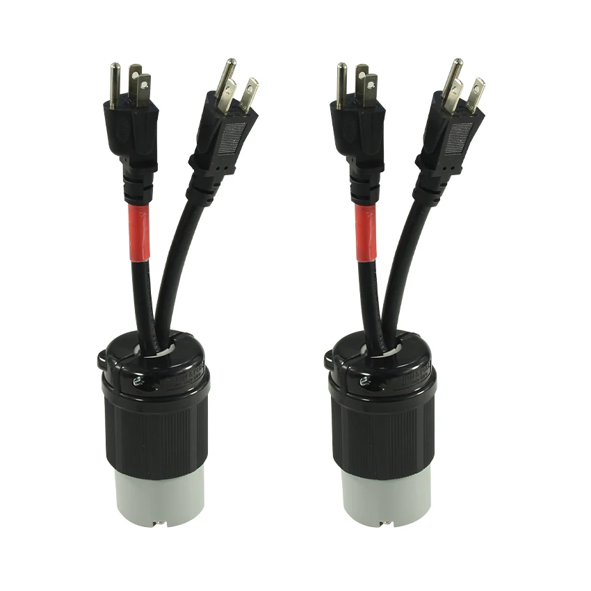 125v 20a Nema L14-20c Ac Extension Power Cord 1ft Black 14awg/3c 2x ...