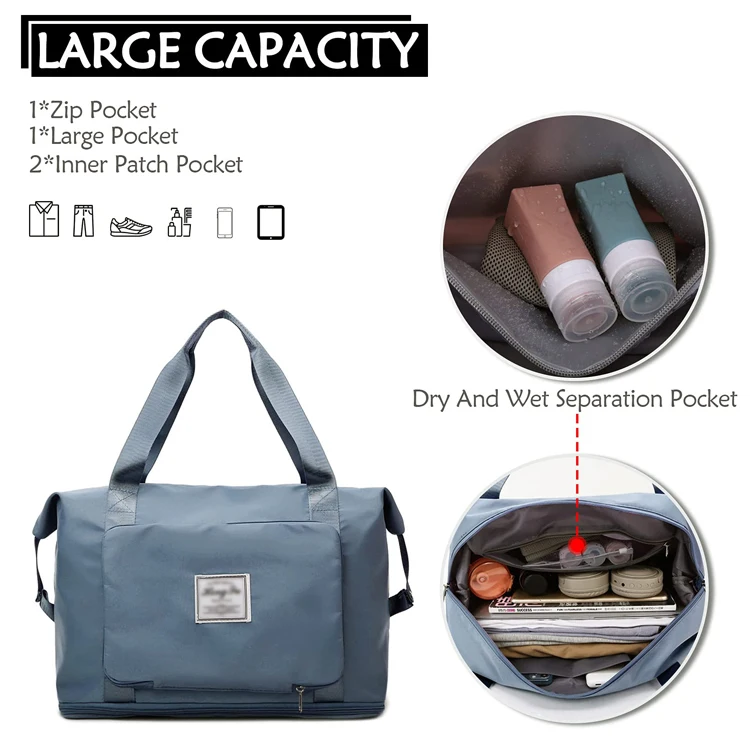 Large Capacity Folding Travel Duffel Bag Oxford Fabric Waterproof ...