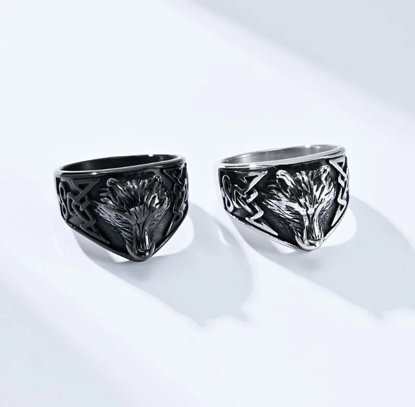 OAHLAN Fashion Jewelry - High Quality Celtic Wolf Head Rings