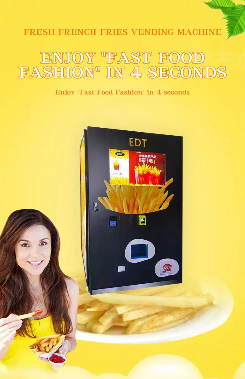 Robot Hot Food Automatic French Fries Vending Machine Fry Chip or Chicken Auto Snacks Maker Vending Machine