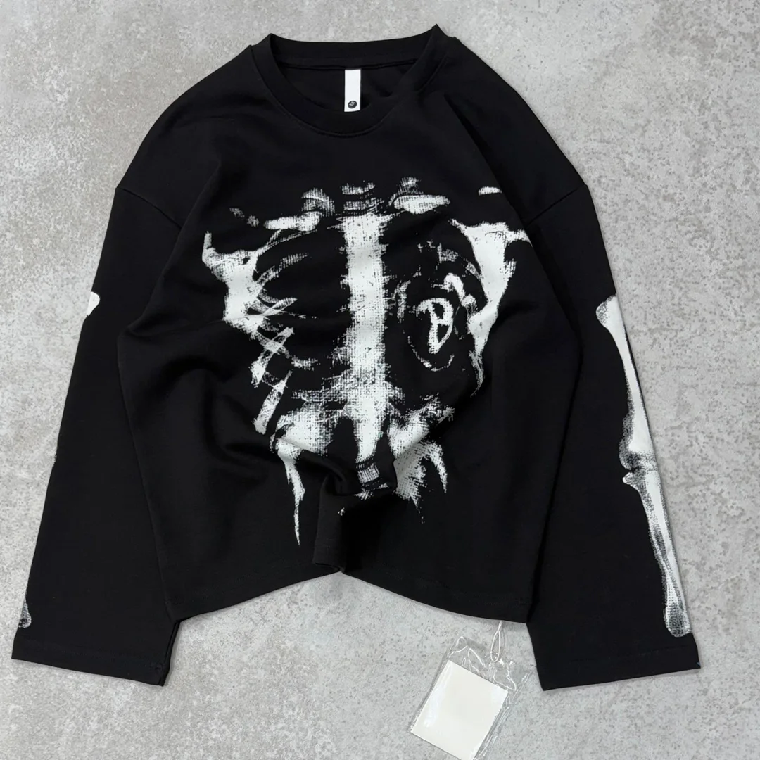Niestandardowa podstawowa męska koszulka z ciężkiej bawełny z długimi rękawami, przepłukana kamieniem, z efektem zużycia, cyfrowe nadruki DTG, wysokiej klasy, fabryczna produkcja niestandardowa dla streetwearu