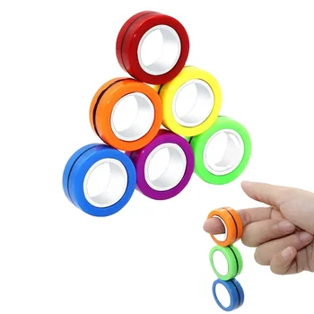 Top Seller Professional Stress Relief Color Training Finger Magnetic Fidget Rings Toys for Autistic