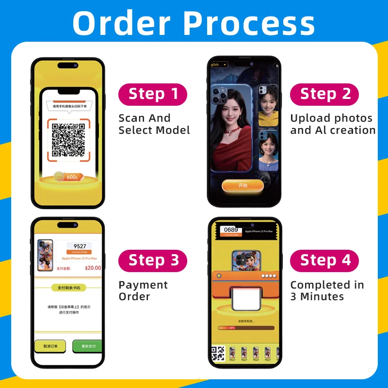 product phone case vending machine diy mobile printing custom 3d print automatic commercial cell photo making instant-4