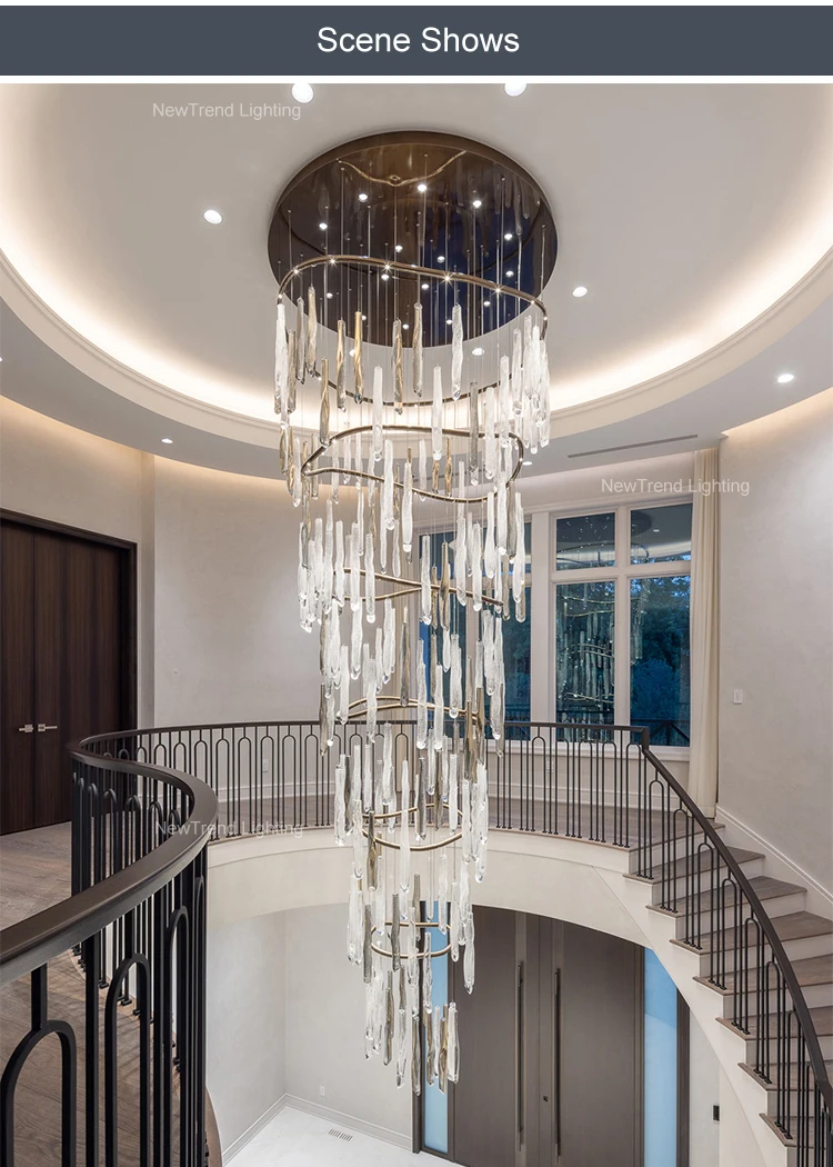 CPL-342 Professional Bespoke Indoor Decoration Lighting Hotel Villa Hall Staircase Led Chandelier manufacture
