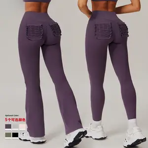 High-Waisted Butt-Lifting Yoga Pants, Running & Fitness Wide-Leg Flared Leisure Sport Trousers
