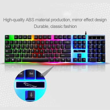 Alternative view of ZGB G21 1600 DPI Mechanical Keyboard Wired Backlight USB Computer Accessories Colorful Mechanical Gaming Keyboard