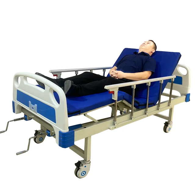 Hospital Manual Semi Fowler Bed two Function Hospital Bed Adjustable Patient Care Bed with Mattress