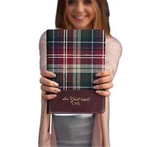 Wholesale Custom School Planner Personalized Printed Logo A4/A5/A6 Hardcover Scotland Notebook Fabric Leather Journal Notebook