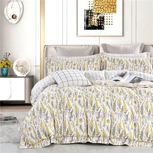 KOSMOS Luxury Design Home Textile 4 Pieces Bedding Set 100% Polyester Microfiber Printed Queen king Size Printed Bed Sheets Set